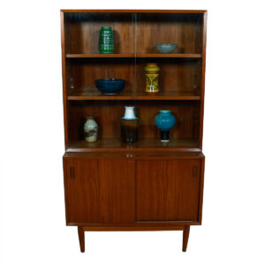Danish Modern Teak 2 Pc. Display / Bar/ Storage Cabinet by Bornholm, Denmark