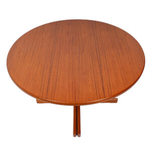 Danish Modern Teak Round-to-Oval Expanding Dining Table by N. Moller