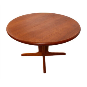 Danish Teak Round-To-Oval Expanding Dining Table