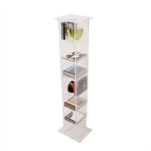 Clear Lucite Floor Standing Compact Display Tower