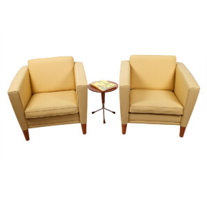 Pair of Yellow Danish Modern Lounge Chairs