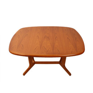 Danish Modern Teak Compact Oval Expanding Dining Table