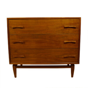 Small 3-Drawer Walnut Chest w/ Bow-Tie Pulls
