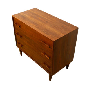 Small 3-Drawer Walnut Chest w/ Bow-Tie Pulls