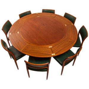 Lotus ‘Flip-Flap’ Danish Teak Expanding Dining Table by Dyrlund