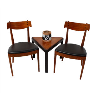 Set of 4 1950s Drexel Walnut Dining Chairs — New Upholstery!