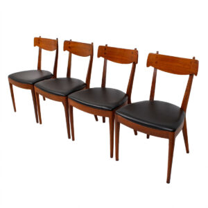 Set of 4 1950s Drexel Walnut Dining Chairs — New Upholstery!