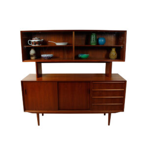 Maurice Villency 2-Piece Danish Teak Sideboard w/ Display Top by Falster