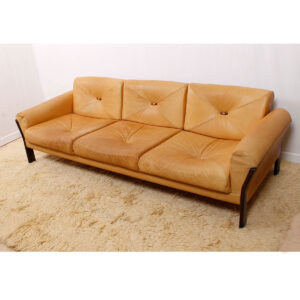 Rare Rosewood & Leather Sofa by Komfort, Denmark