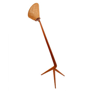 Greta Grossman ‘Grasshopper’ Style Tri-leg Teak Floor Lamp