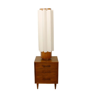 Tall Teak MOD Accent Lamp w/ Geometric Shade