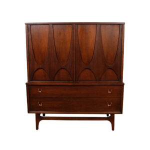 Broyhill Brasilia MCM Tall Walnut Door Chest / Dresser