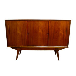 Danish Modern Teak Tall Highboard / Bar Cabinet