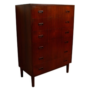 Early Danish Modern Teak Tall Dresser w/ Deep Drawers