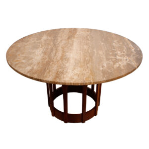 Harvey Probber Travertine Top Dining / Game Table