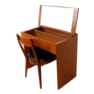 Danish Modern Walnut Compact Vanity / Desk