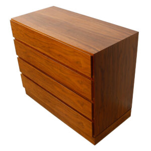 Compact Danish Modern Walnut 4-Drawer Chest / Dresser