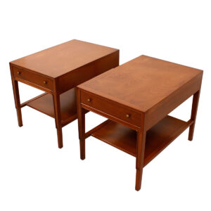 Janus Collection Pair of MCM Walnut End Tables / Night Stands