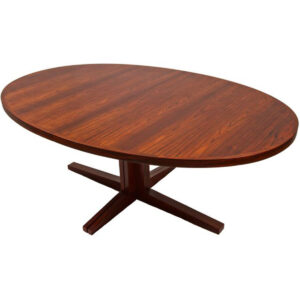 Danish Modern Large Rosewood Oval Expanding Dining Table