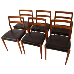 Set of 6 Johannes Anderson Danish Modern Teak Dining Chairs