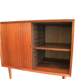 Compact Walnut Storage-Bar Cabinet by CADO