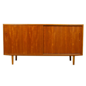 Condo Sized (54.5″) Danish Modern Teak Sideboard / Media Cabinet