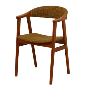 Danish Modern Accent Arm Chair w/ Tweed Fabric