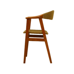 Danish Modern Accent Arm Chair w/ Tweed Fabric