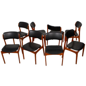 Set of 8++ Designer Danish Modern Teak Dining Chairs by Erik Buch