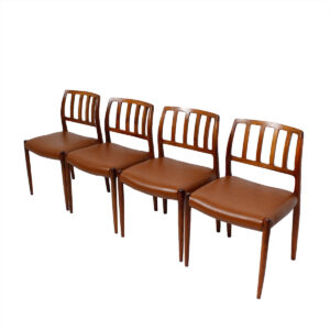 Set of 4 Danish Modern Rosewood Niels Moller #83 Dining Chairs