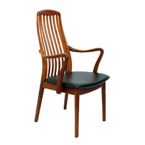 Set of 6 Danish Slatback Dining Chairs w/ New Upholstery