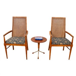 Set of 6 Walnut Cane Back Dining Chairs