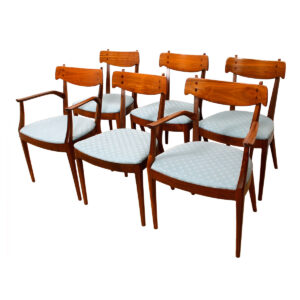 Set of 6 MCM Drexel Walnut Dining Chairs