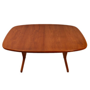Danish Modern Teak Oval Expanding Dining Table