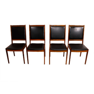 Set of 4 Danish Modern Rosewood Tall Back Formal Dining Chairs