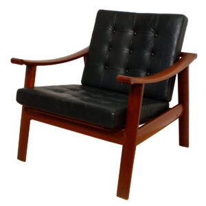 Fabricius & Kasthiolm Teak Leather Chair by Bernstorffsminde Möbelfabrik