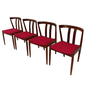 Set of 4 Danish Modern Walnut Dining Chairs