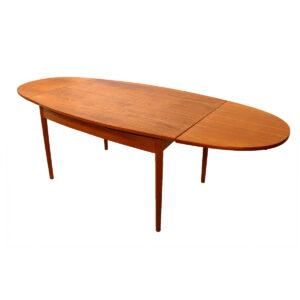 Danish Modern Teak Mid Sized Designer Expanding Dining Table