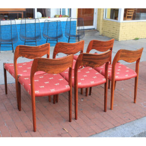 Set of 6 Danish Modern Rosewood #71 Niels Moller Dining Chairs