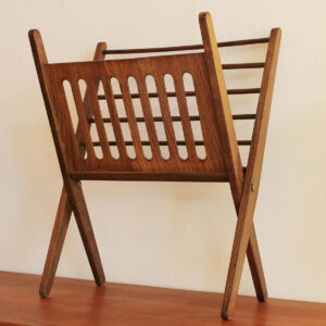 Mid Century Modern Walnut Folding Magazine Rack