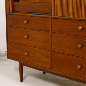 Rare Walnut Tambour Door Chest by Drexel Declaration