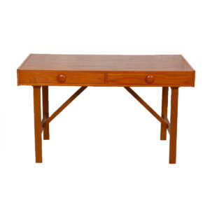 Danish Modern Compact Teak Two Drawer Desk