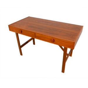 Danish Modern Compact Teak Two Drawer Desk