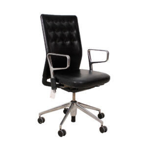 VITRA Italian Leather Adjustable Swivel Desk Chair – Almost New!