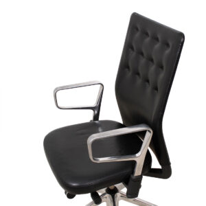 VITRA Italian Leather Adjustable Swivel Desk Chair – Almost New!