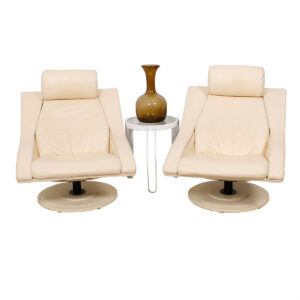 Pair of Roche Bobois Leather Lounge Chairs