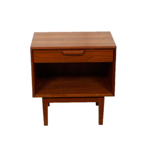 Danish Teak Night Stand / End Table With Finished Back