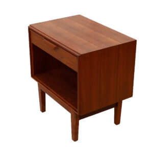 Danish Teak Night Stand / End Table With Finished Back
