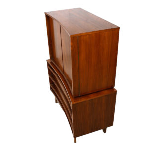 Sexy MCM Tall Walnut Dresser with Lots of Curves!