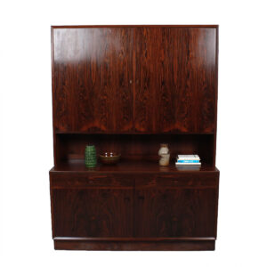 Danish Rosewood 2-Piece Storage / Bar Cabinet w/ Sexy Grain!